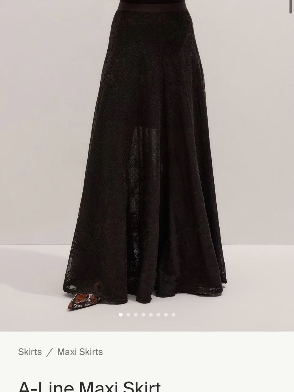 ME+EM cocoa Lace A-Line Maxi Skirt